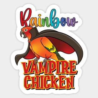 Rainbow Vampire Chicken - Funny Sun Conure Parrot Sticker